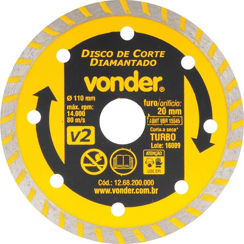 Disco Diamantado 110Mm V2 Vonder